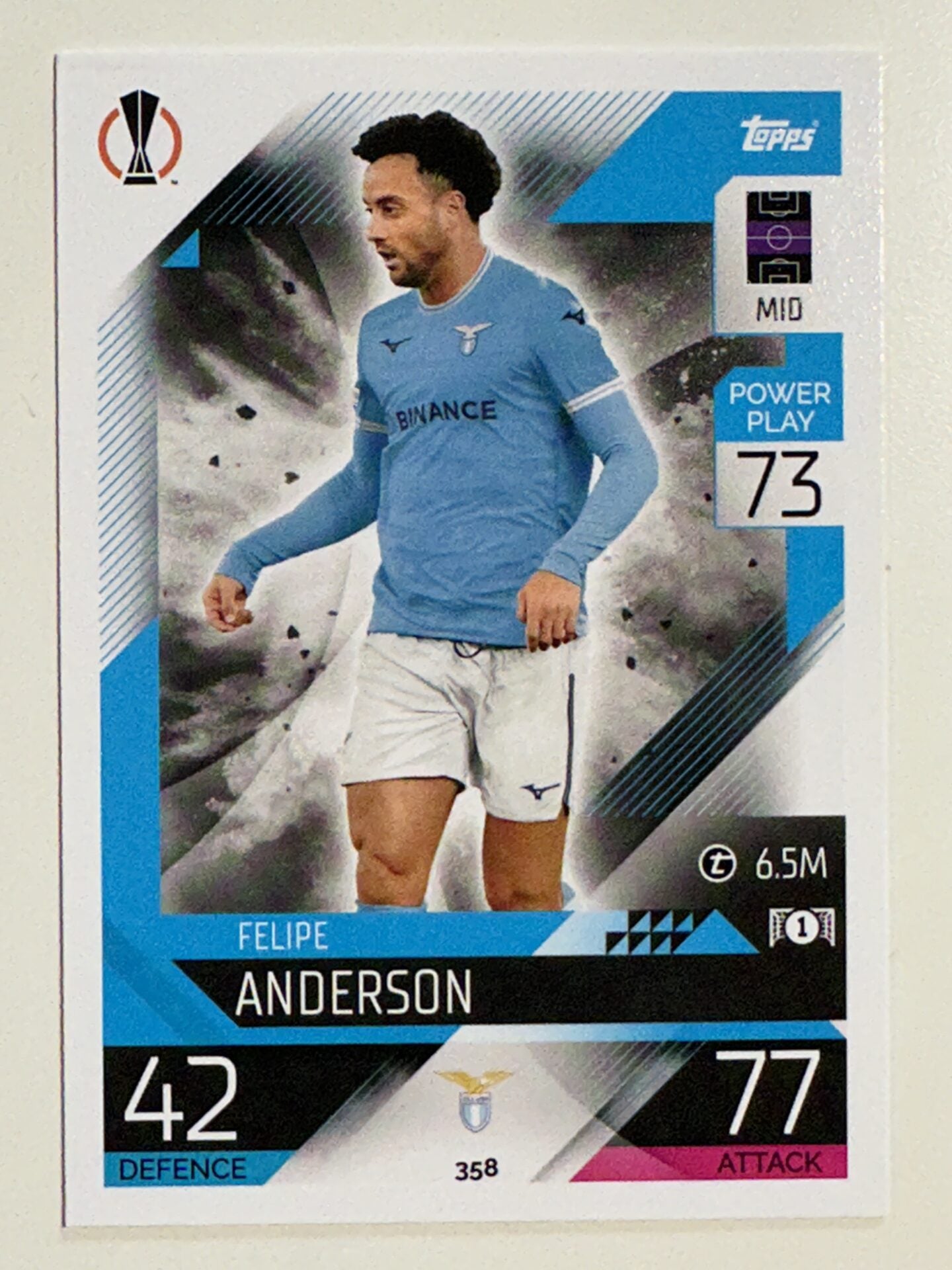 358. Felipe Anderson (SS Lazio) &#8211; Topps Match Attax 2022:2023 card