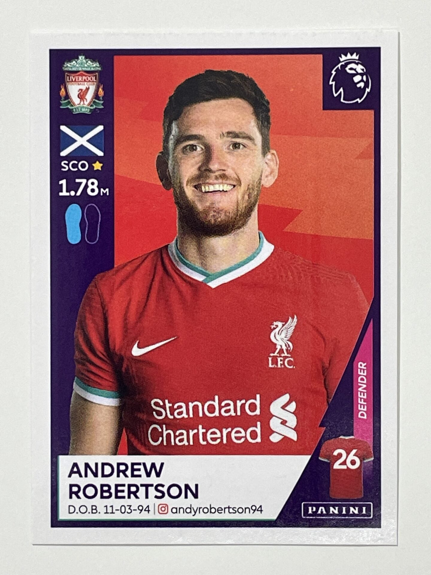 359 Andrew Robertson Sticker Liverpool Premier League 2021 Football Sticker