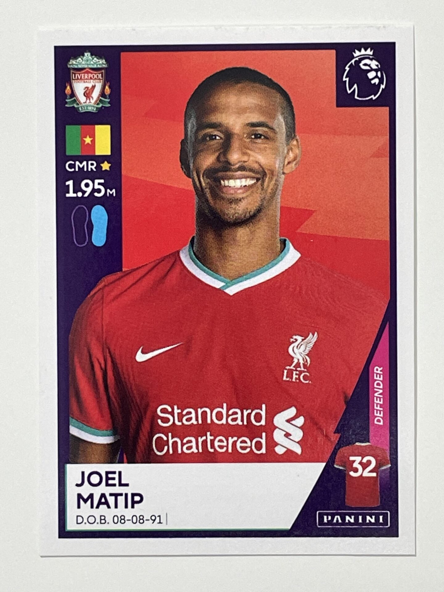 360 Joel Matip Sticker Liverpool Premier League 2021 Football Sticker