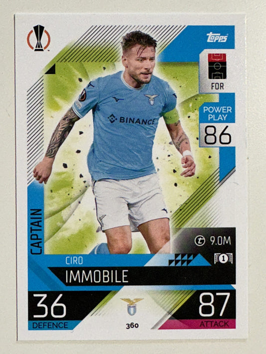 360. Ciro Immobile (SS Lazio) &#8211; Captain &#8211; Topps Match Attax 2022:2023 card