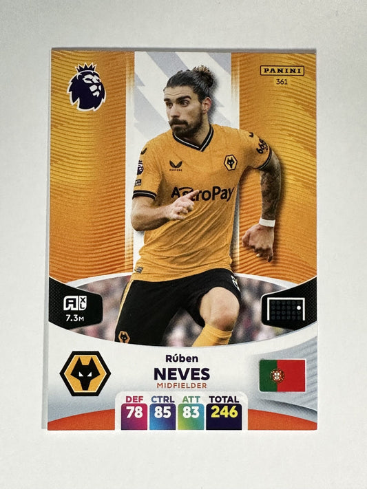 361 Ruben Neves Wolves Base Panini Premier League Adrenalyn XL 2024 Card