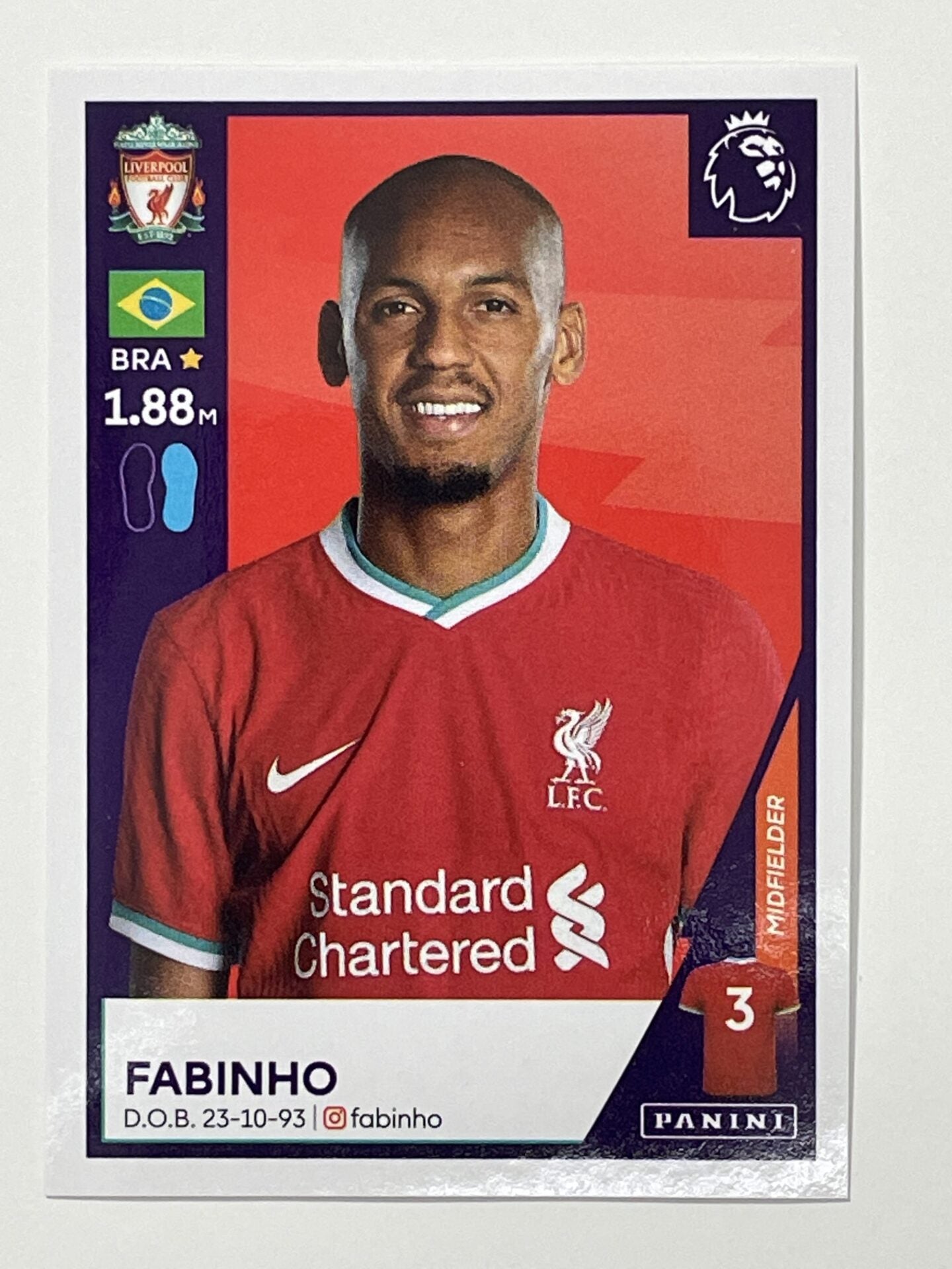 362 Fabinho Sticker Liverpool Premier League 2021 Football Sticker