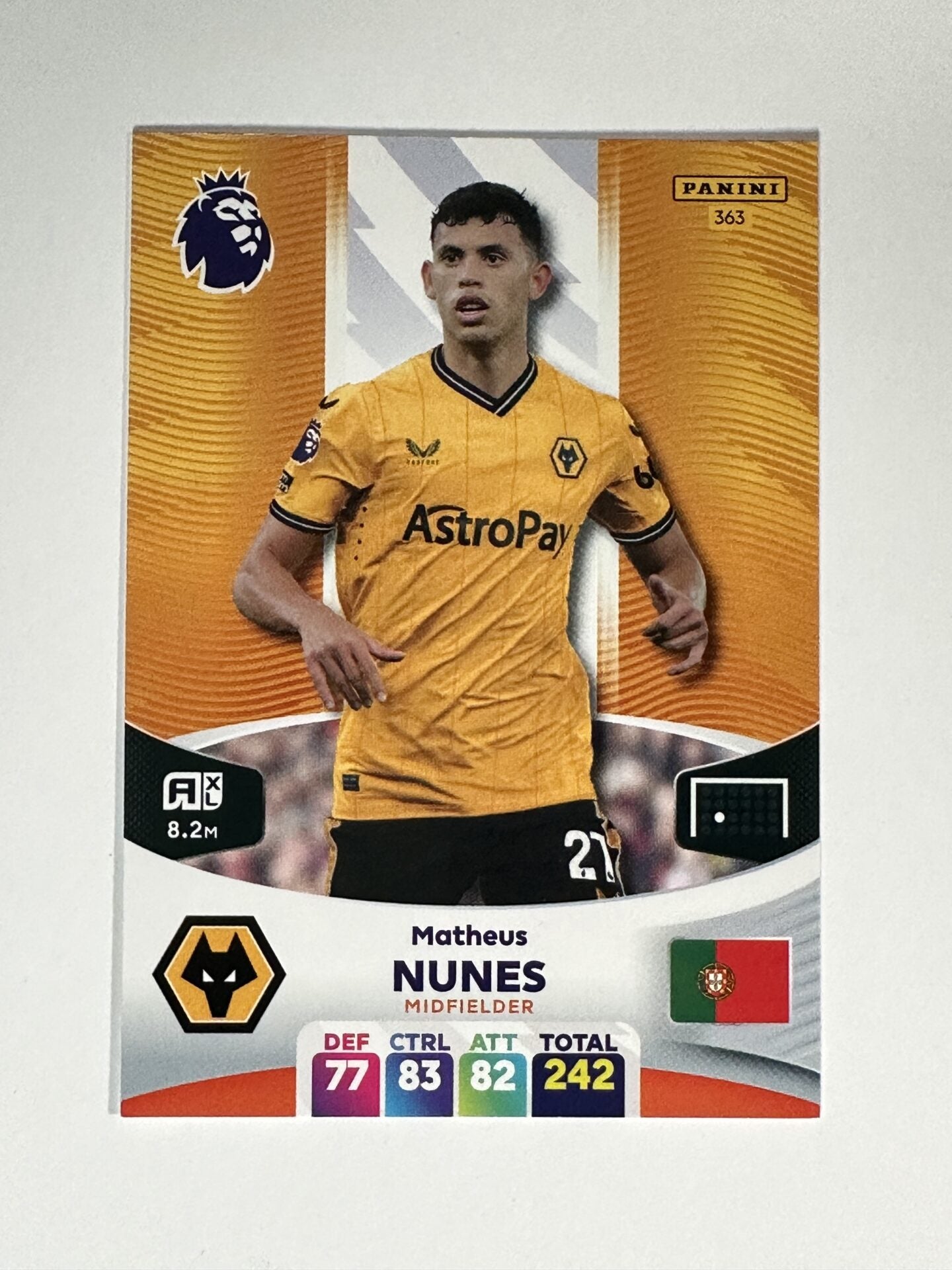 363 Matheus Nunes Wolves Base Panini Premier League Adrenalyn XL 2024 Card