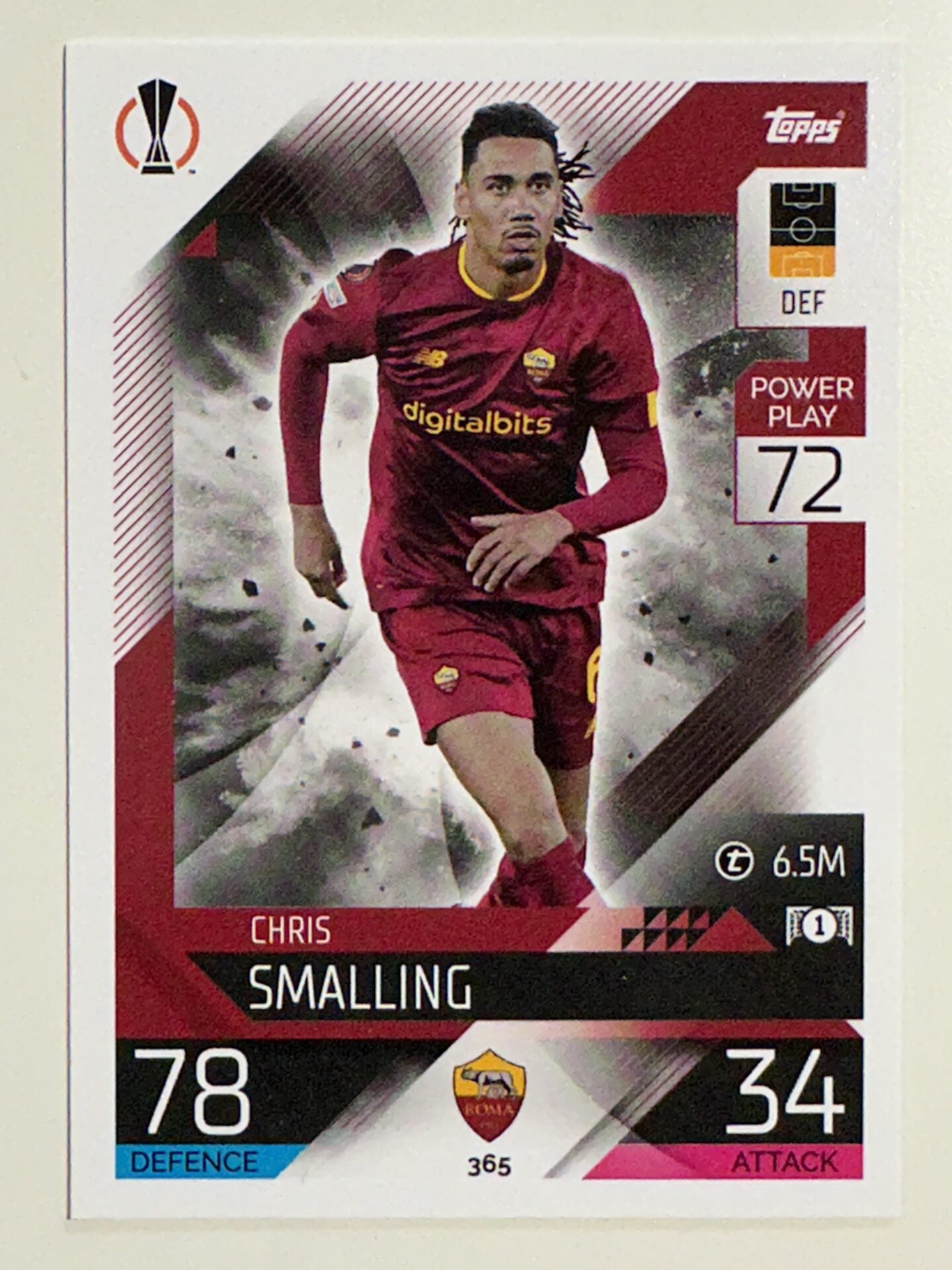 365. Chris Smalling (AS Roma) &#8211; Topps Match Attax 2022:2023 card