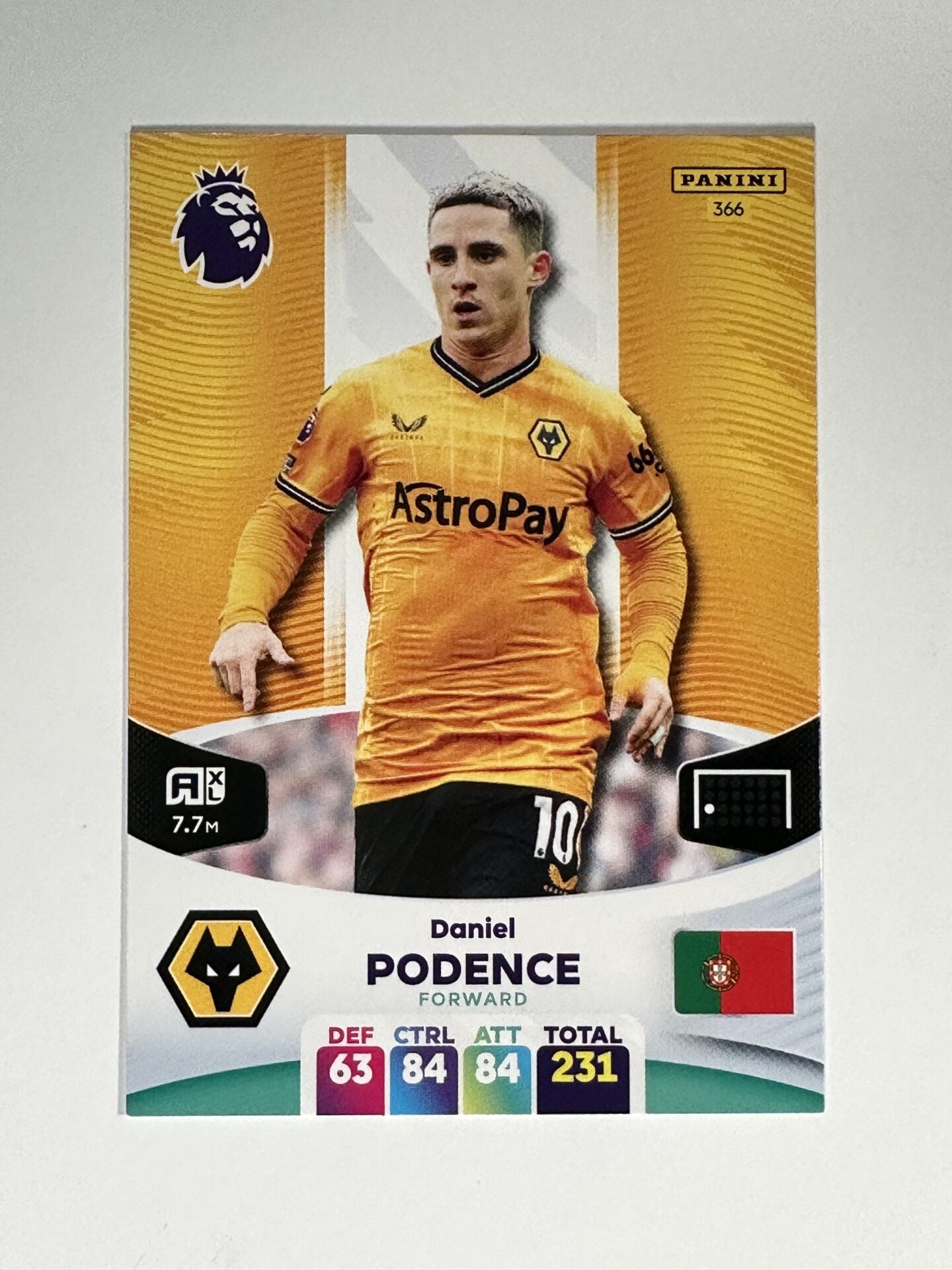 366 Daniel Podence Wolves Base Panini Premier League Adrenalyn XL 2024 Card