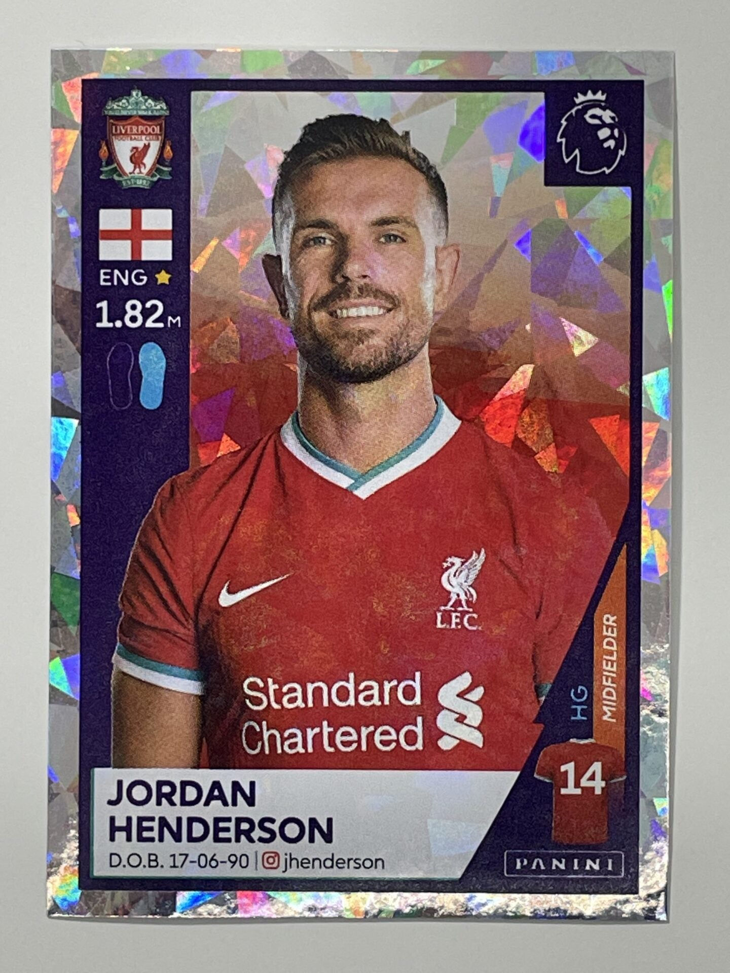 368 Jordan Henderson Shiny Sticker Liverpool Premier League 2021 Football Sticker