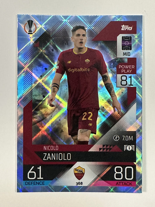 368 Nicolò Zaniolo Base Crystal Foil Parallel (AS Roma) Topps Match Attax 2022:2023 Card