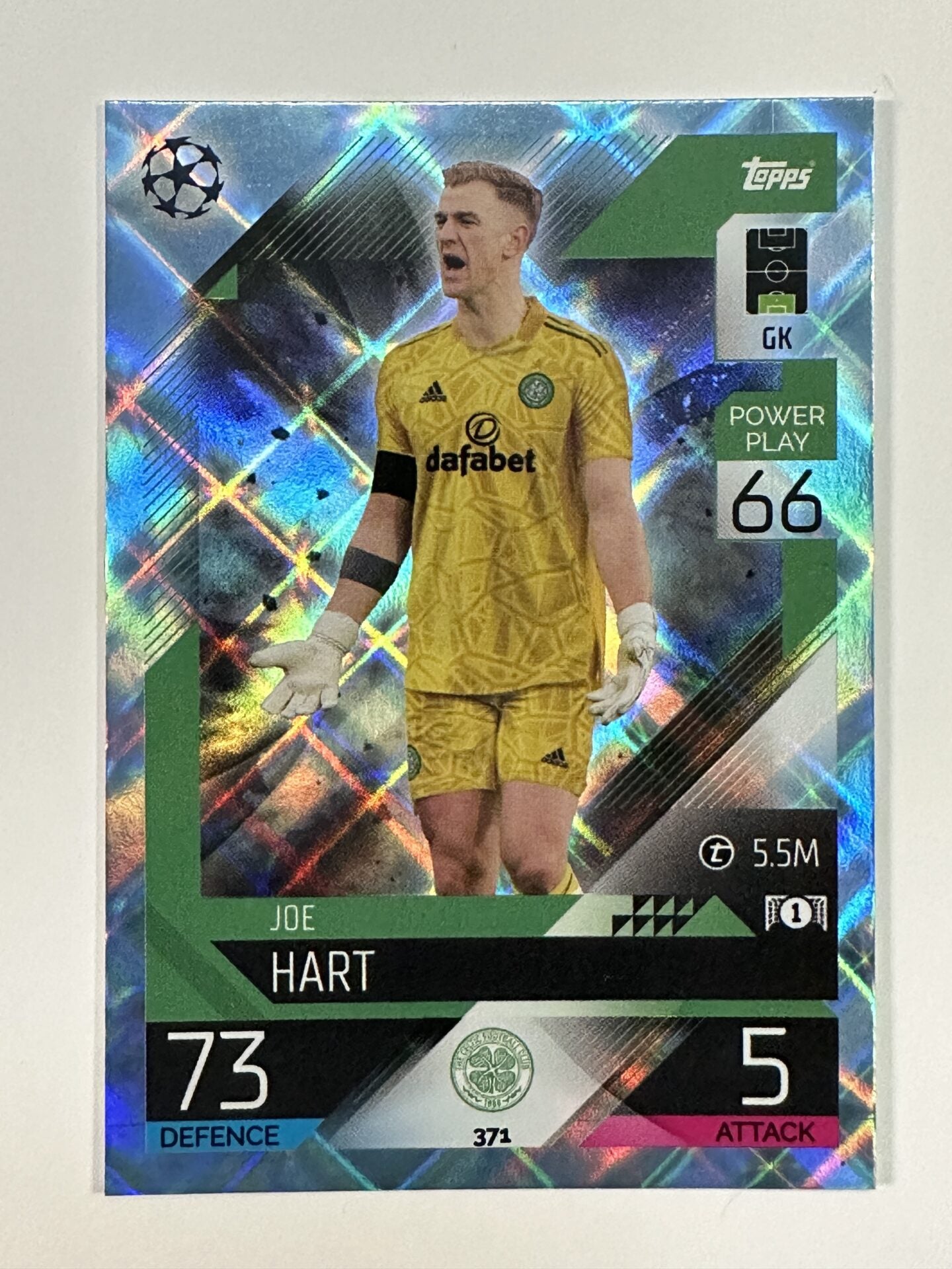 371 Joe Hart Base Crystal Foil Parallel (Celtic) Topps Match Attax 2022:2023 Card