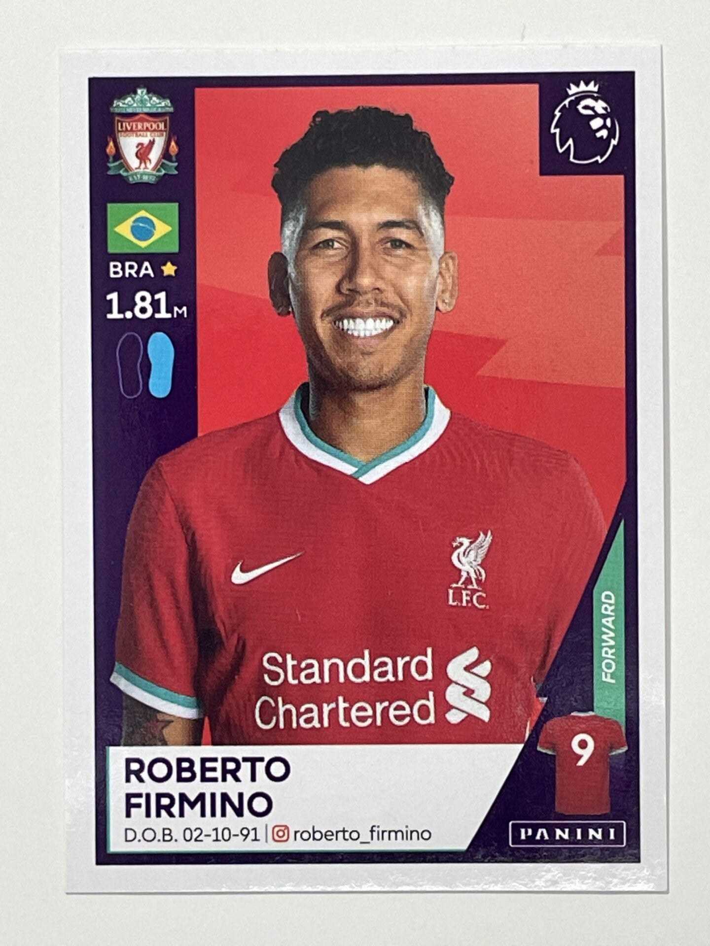 371 Roberto Firmino Sticker Liverpool Premier League 2021 Football Sticker