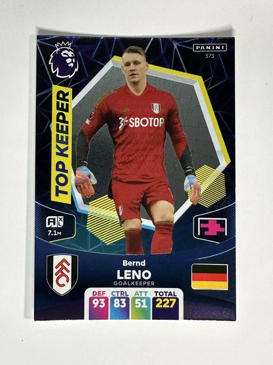 373 Bernd Leno Fulham Top Keeper Panini Premier League Adrenalyn XL 2024 Card