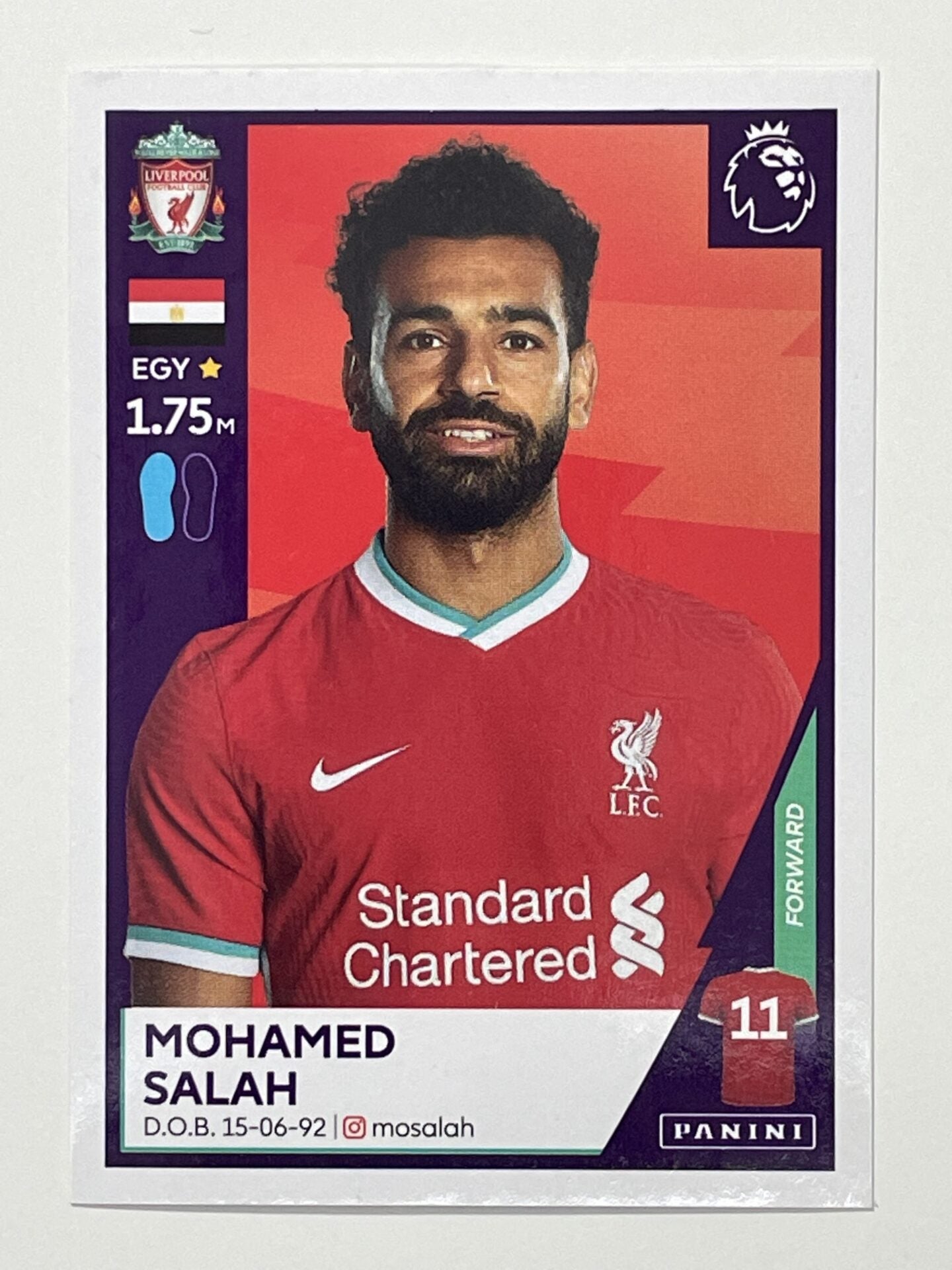 373 Mohamed Salah Sticker Liverpool Premier League 2021 Football Sticker