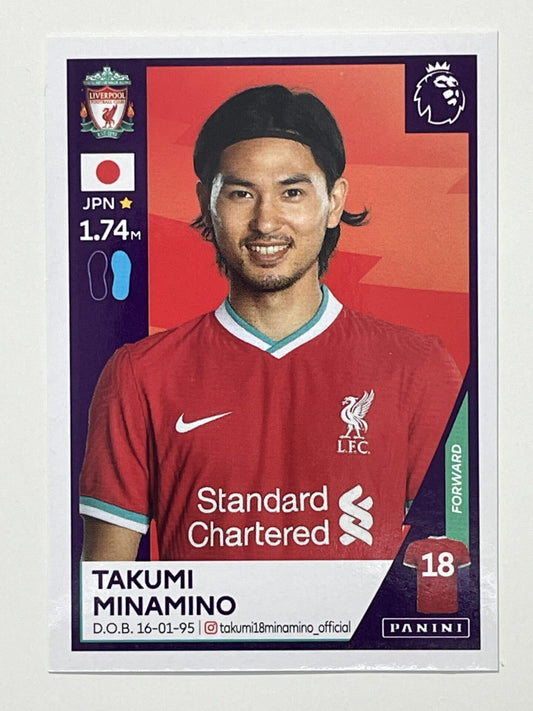 374 Takumi Minamino Sticker Liverpool Premier League 2021 Football Sticker