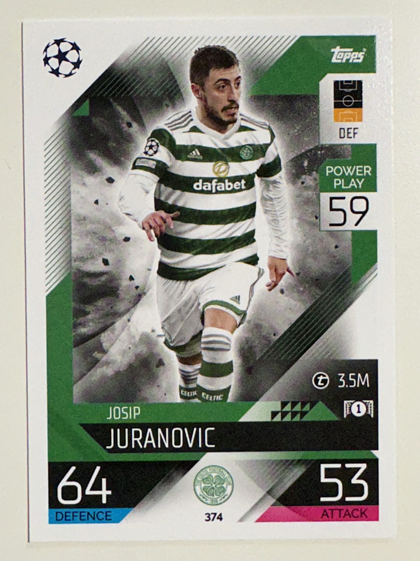 374. Josip Juranovic (Celtic) &#8211; Topps Match Attax 2022:2023 card