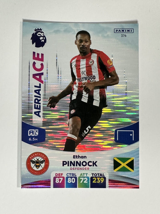 376 Ethan Pinnock Brentford Aerial Ace Panini Premier League Adrenalyn XL 2024 Card