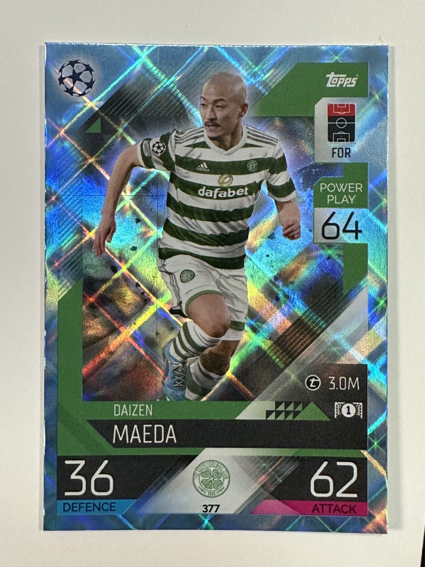 377 Daizen Maeda Base Crystal Foil Parallel (Celtic) Topps Match Attax 2022:2023 Card