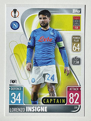 378.-Lorenzo-Insigne-Captain-SSC-Napoli-Match-Attax-2021-22-Topps-Football-Card