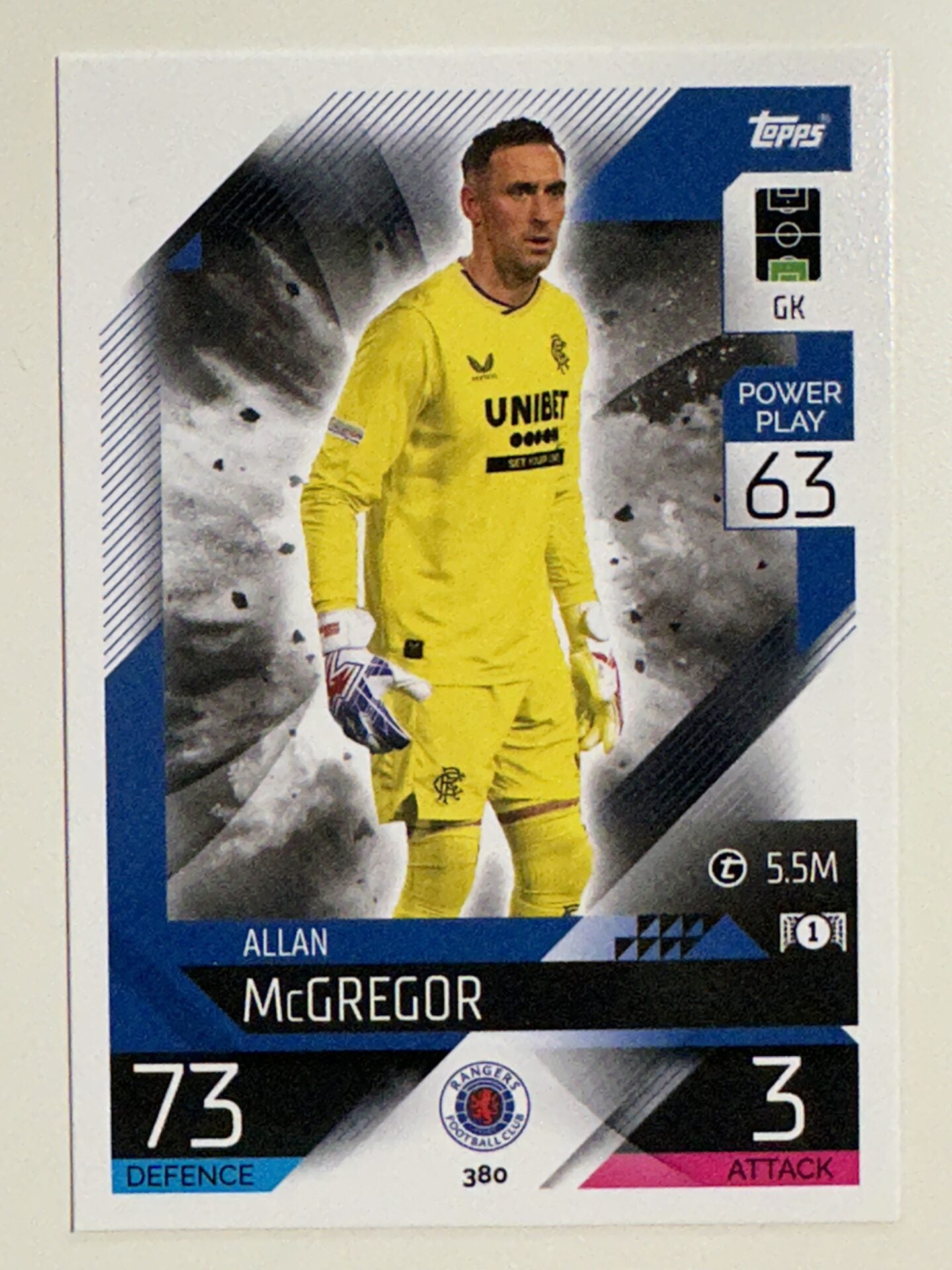 380. Allan McGregor (Rangers) &#8211; Topps Match Attax 2022:2023 card