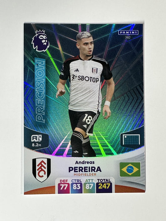 382 Andreas Pereira Fulham Precision Panini Premier League Adrenalyn XL 2024 Card