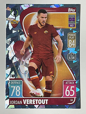 383.-Jordan-Veretout-Crystal-Foil-Parallel-AS-Roma-Match-Attax-2021-22-Topps-Football-Card