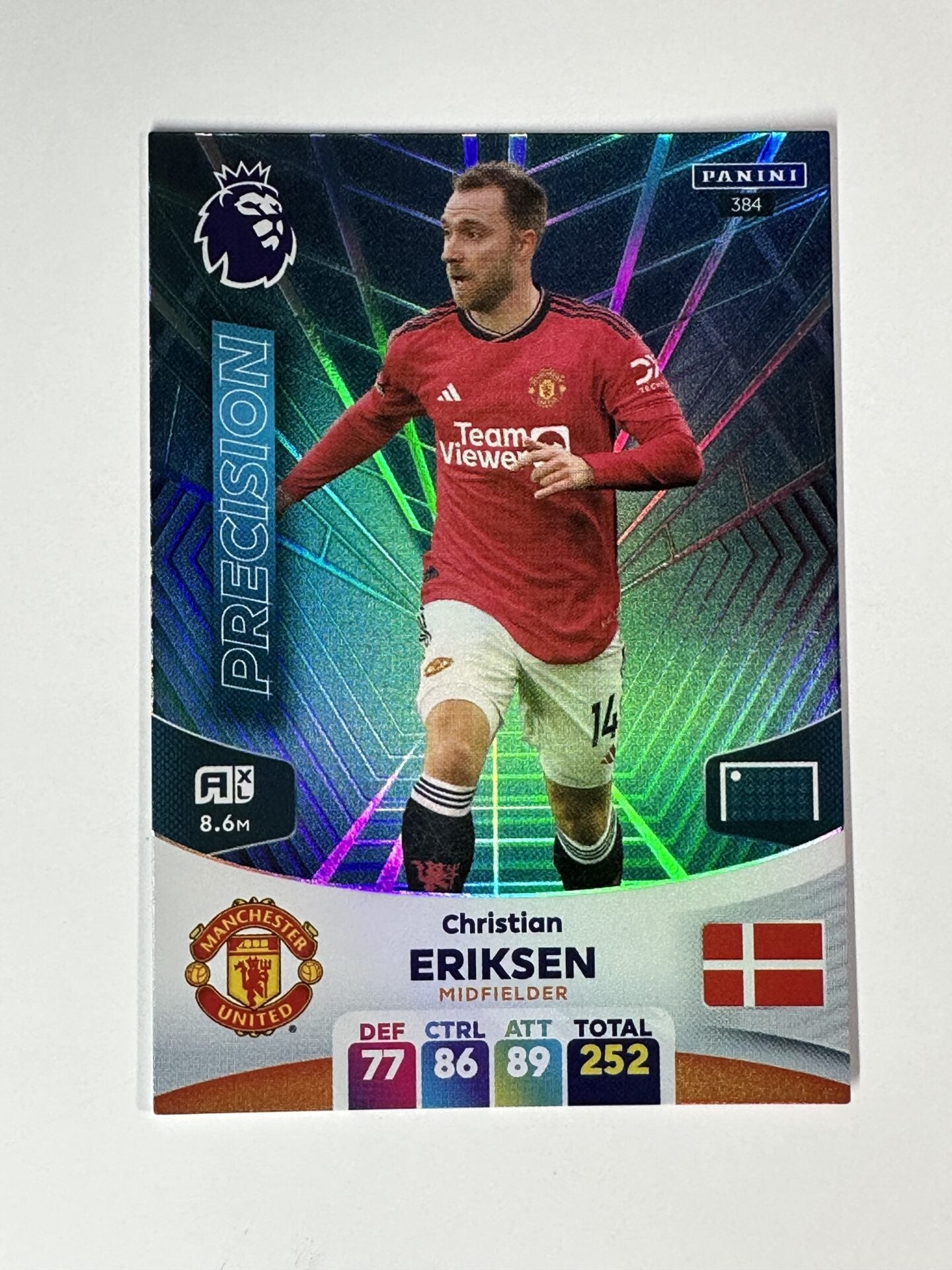 384 Christian Eriksen Manchester United Precision Panini Premier League Adrenalyn XL 2024 Card