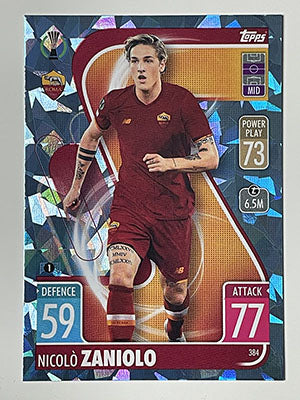 384.-Nicolo-Zaniolo-Crystal-Foil-Parallel-AS-Roma-Match-Attax-2021-22-Topps-Football-Card