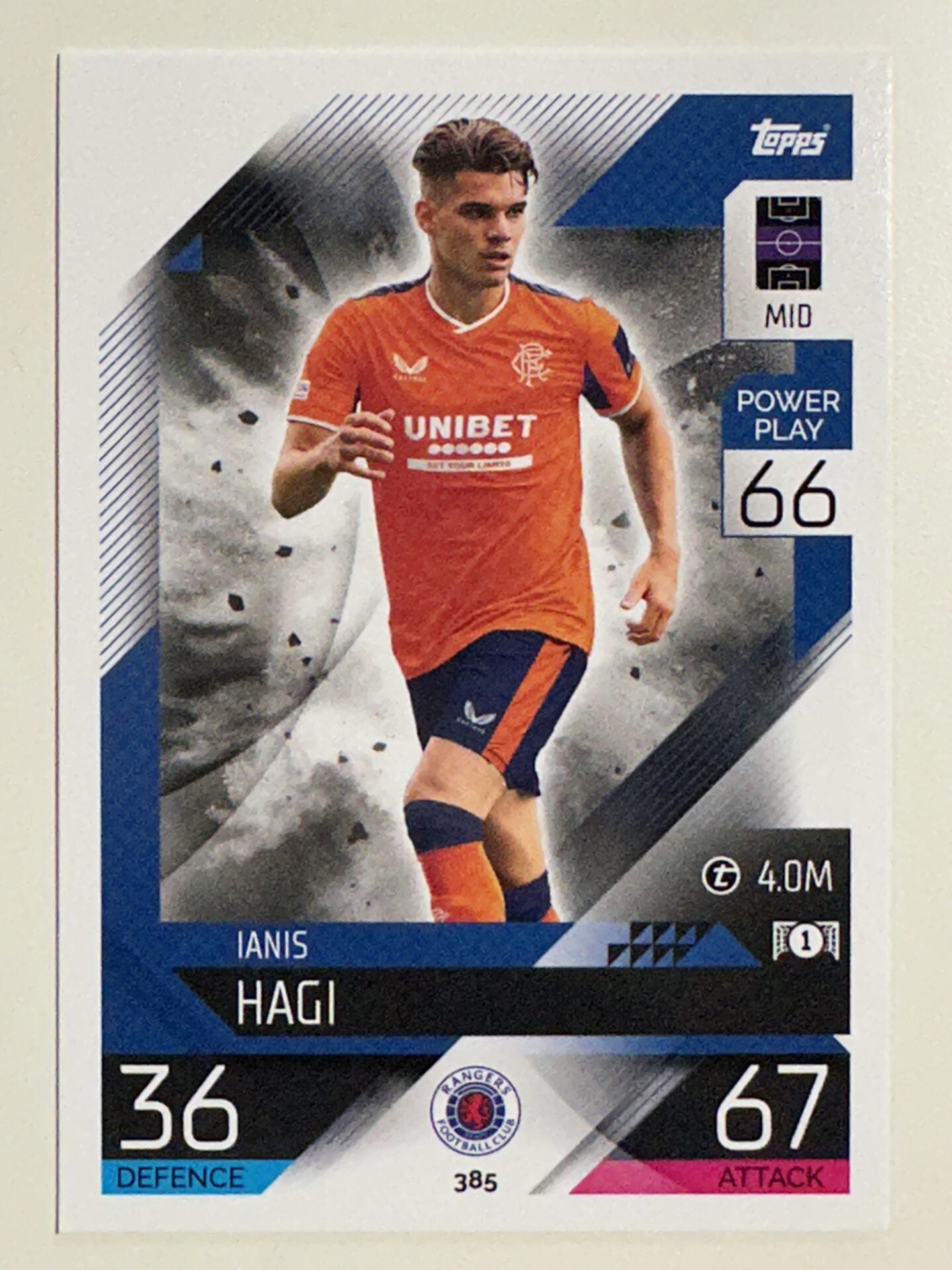 385. Ianis Hagi (Rangers) &#8211; Topps Match Attax 2022:2023 card