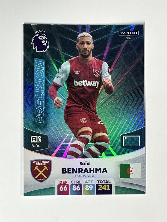 386 Said Benrahma West Ham Precision Panini Premier League Adrenalyn XL 2024 Card