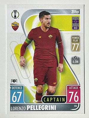 386.-Lorenzo-Pellegrini-Captain-AS-Roma-Match-Attax-2021-22-Topps-Football-Card