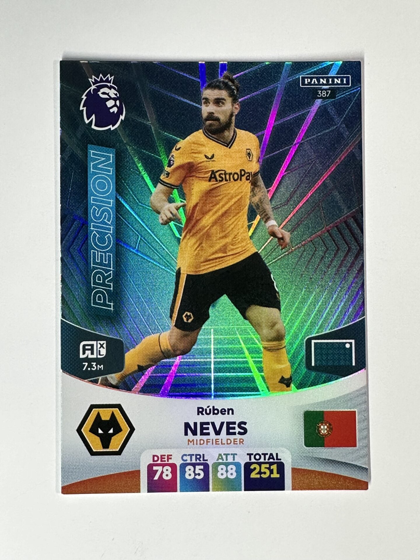 387 Ruben Neves Wolves Precision Panini Premier League Adrenalyn XL 2024 Card