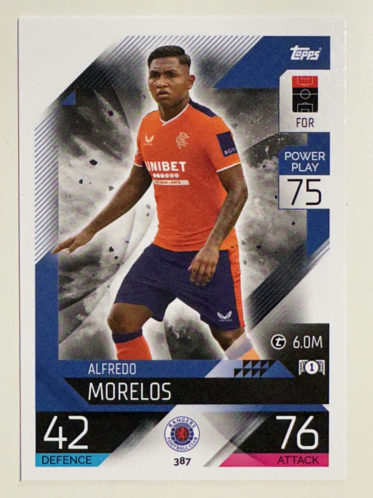 387. Alfredo Morelos (Rangers) &#8211; Topps Match Attax 2022:2023 card