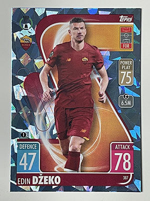 387.-Edin-Dzeko-Crystal-Foil-Parallel-AS-Roma-Match-Attax-2021-22-Topps-Football-Card