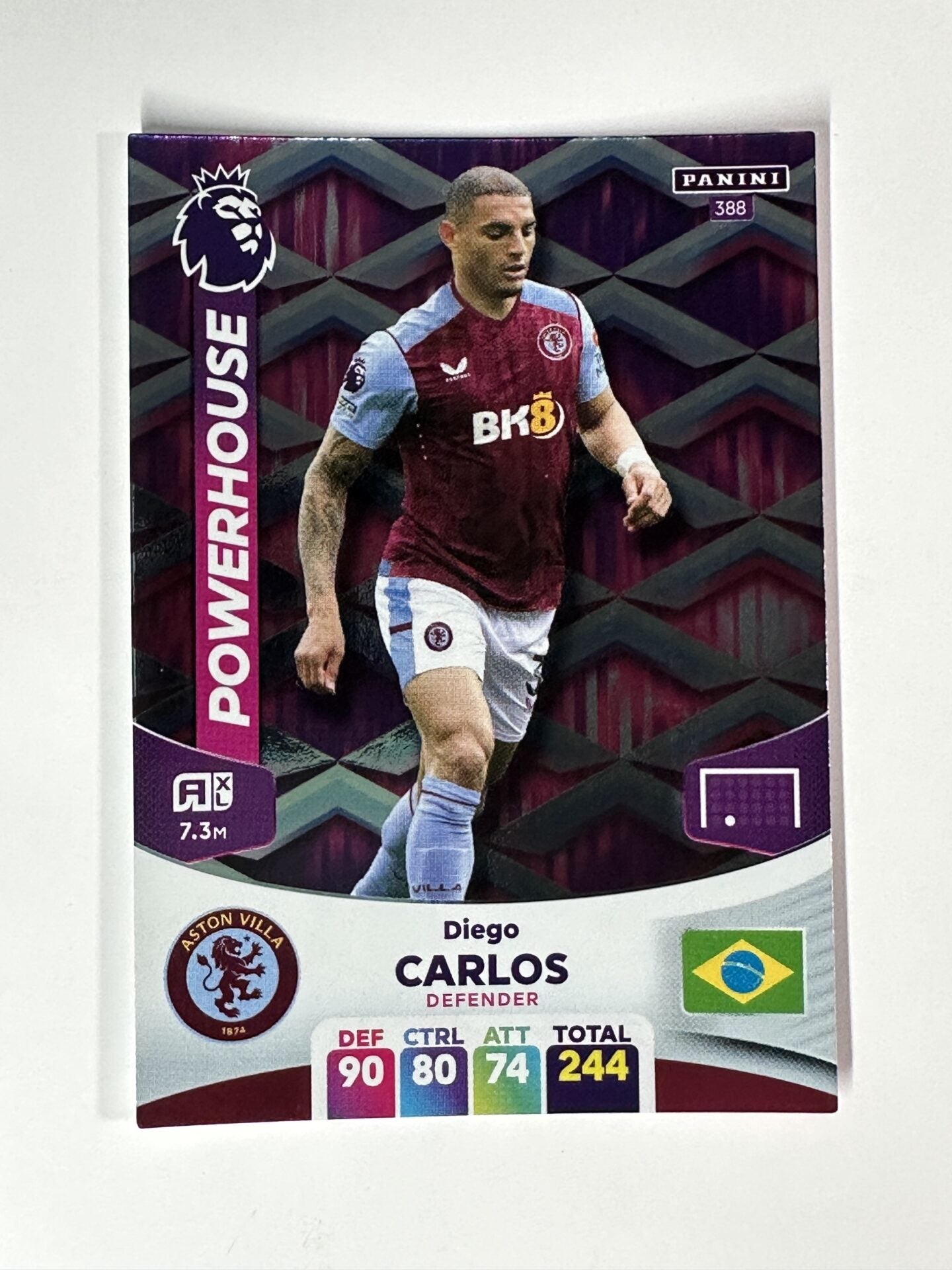 388 Diego Carlos Aston Villa Powerhouse Panini Premier League Adrenalyn XL 2024 Card