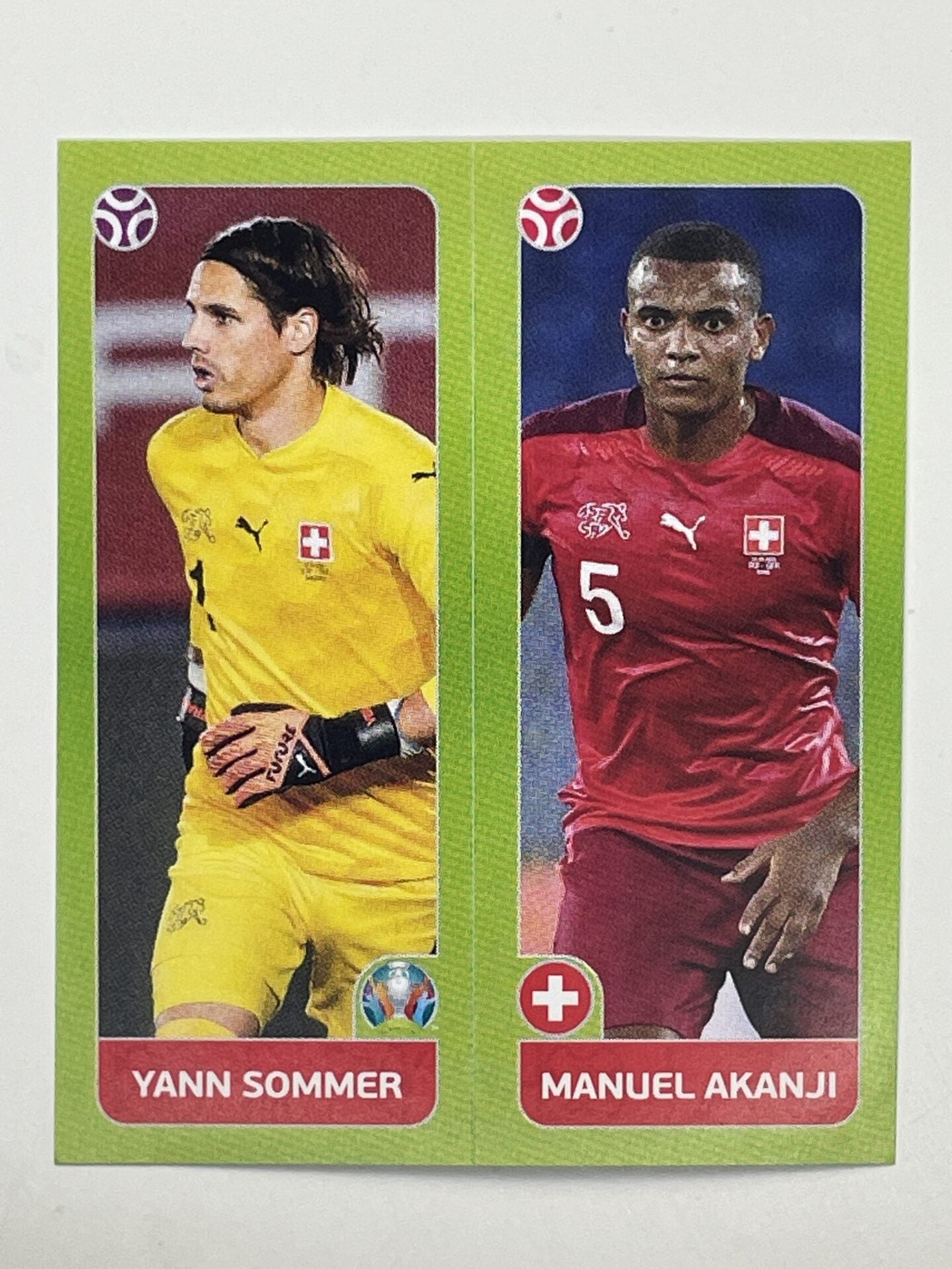 38a:b. Yann Sommer &#038; Manuel Akanji (Switzerland) &#8211; Euro 2020 Stickers