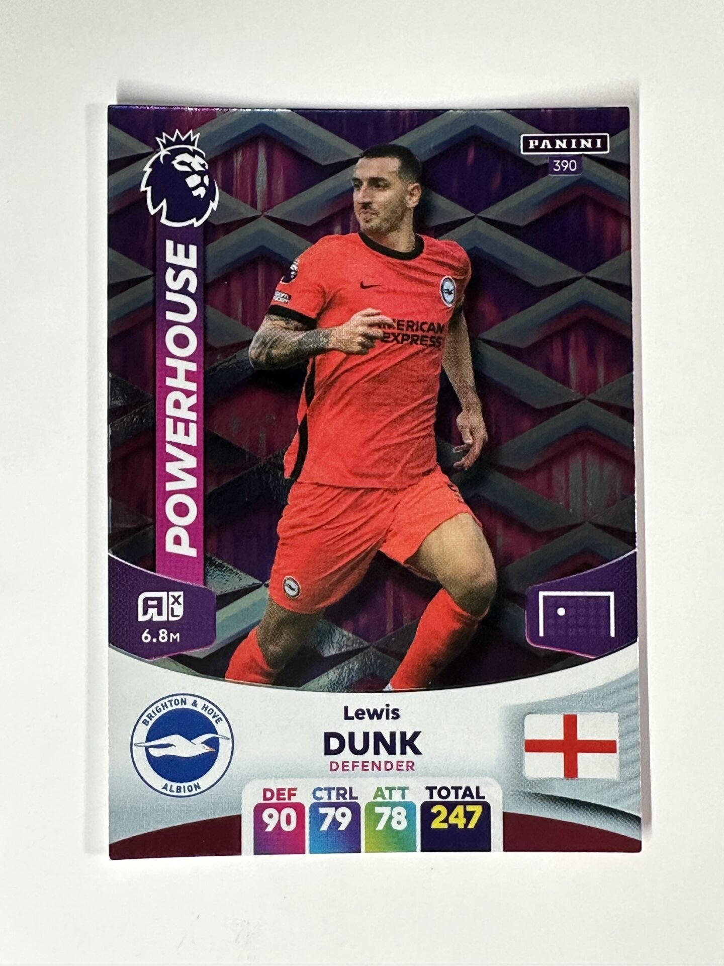 390 Lewis Dunk Brighton Powerhouse Panini Premier League Adrenalyn XL 2024 Card