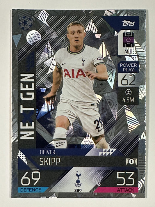 390 Oliver Skipp Next Gen (Tottenham Hotspur) Topps Match Attax 2022:2023 Card