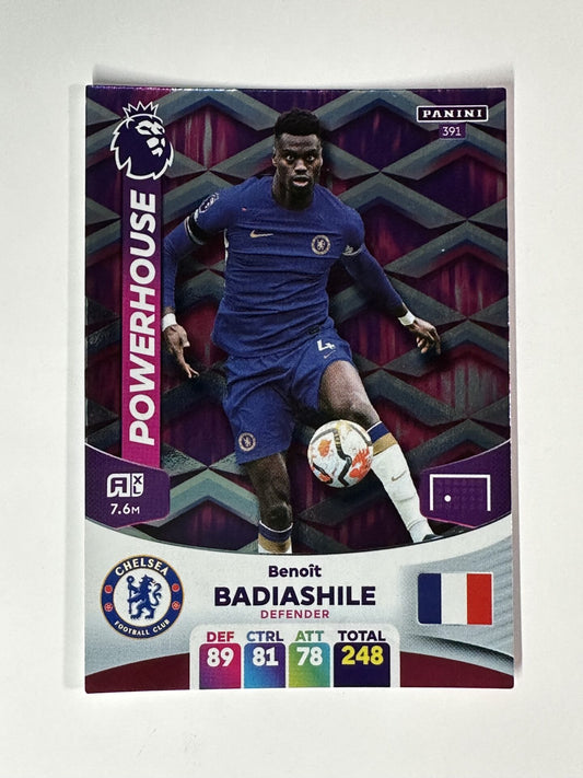 391 Benoit Badiashile Chelsea Powerhouse Panini Premier League Adrenalyn XL 2024 Card