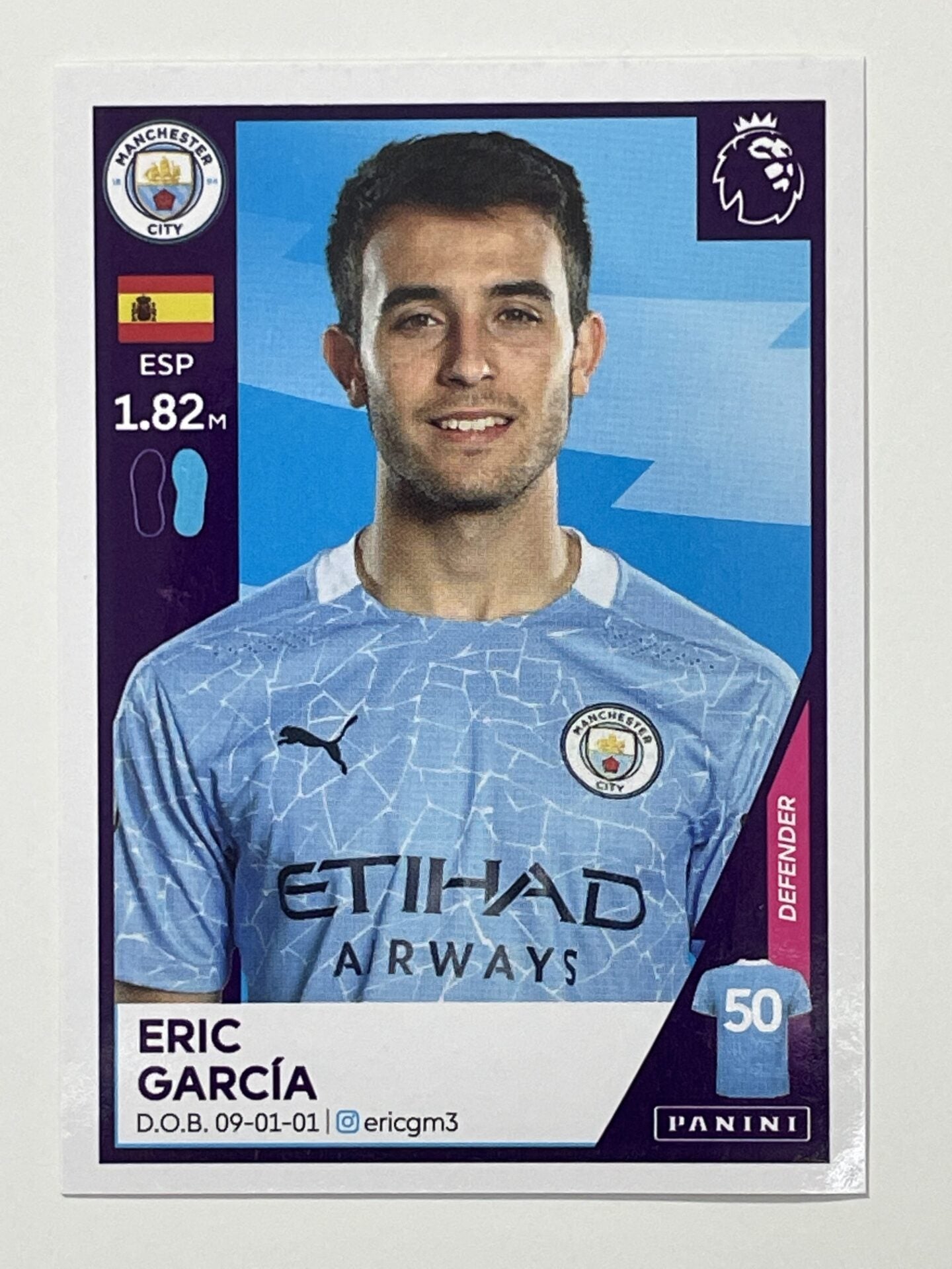 392 Eric Garcia Sticker Manchester City Premier League 2021 Football Sticker