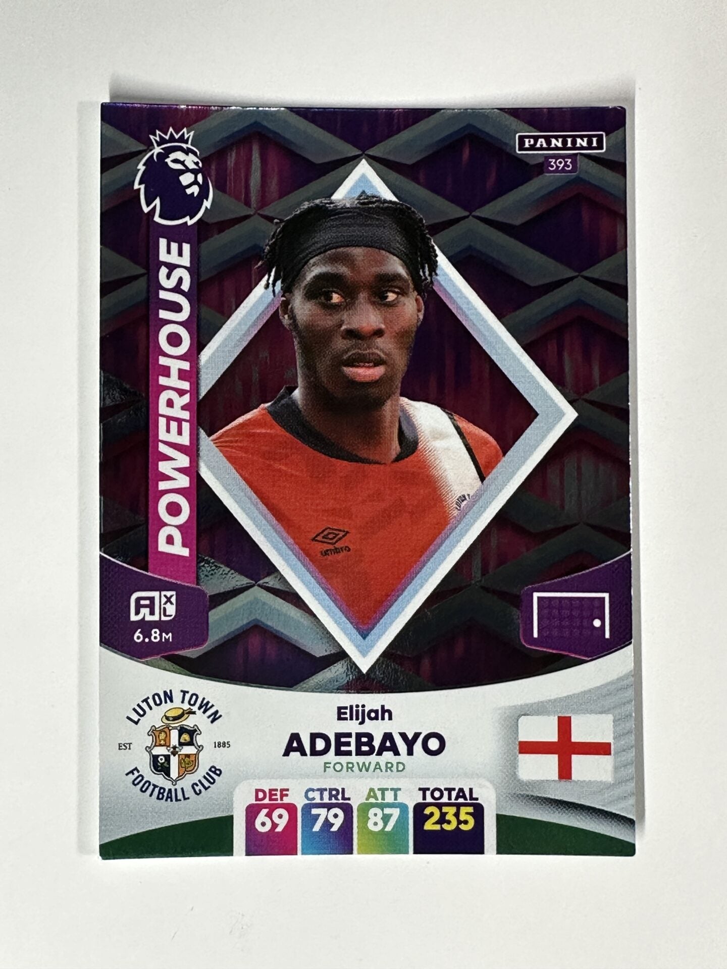 393 Elijah Adebayo Luton Town Powerhouse Panini Premier League Adrenalyn XL 2024 Card