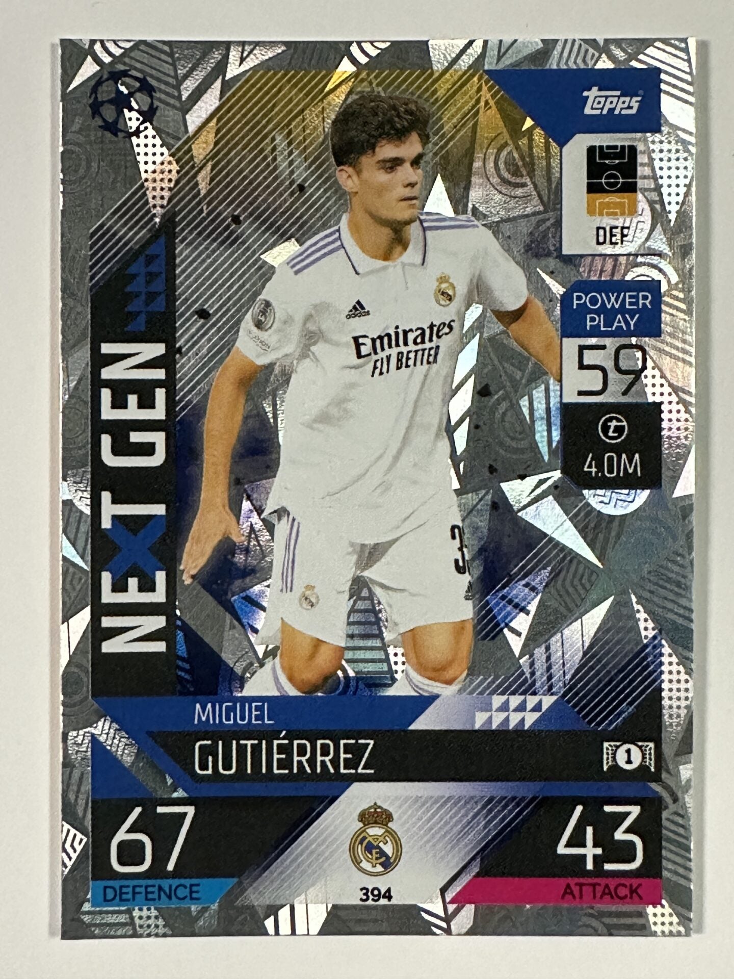 394 Miguel Gutiérrez Next Gen (Real Madrid) Topps Match Attax 2022:2023 Card