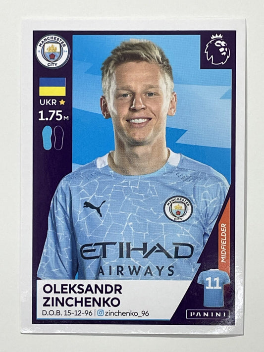 395 Oleksandr Zinchenko Sticker Manchester City Premier League 2021 Football Sticker