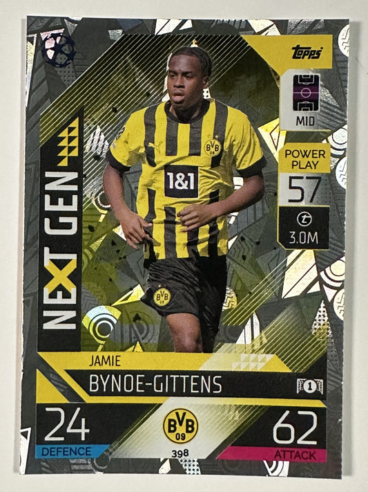 398 Jamie Bynoe-Gittens Next Gen (Borussia Dortmund) Topps Match Attax 2022:2023 Card