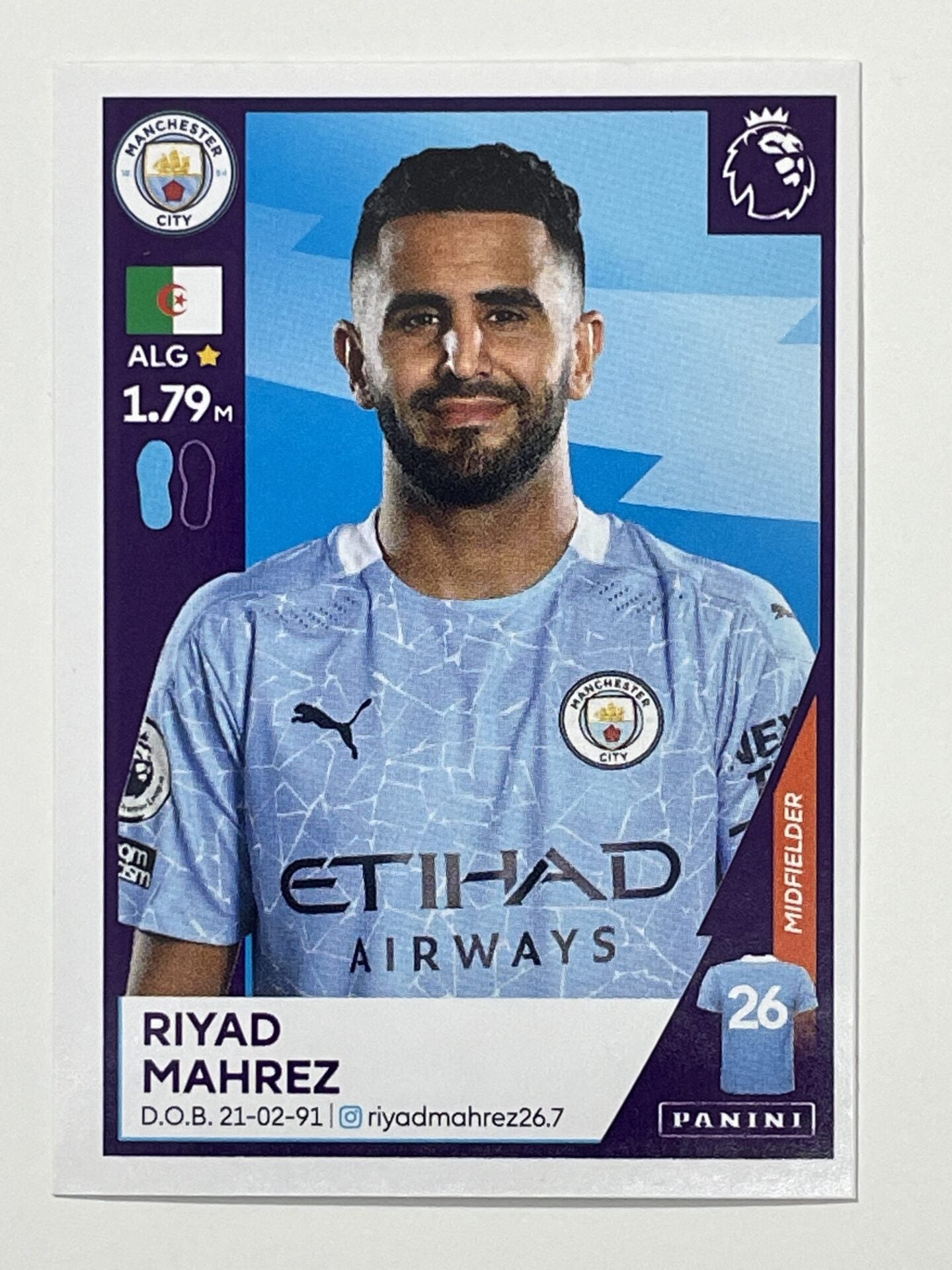 400 Riyad Mahrez Sticker Manchester City Premier League 2021 Football Sticker