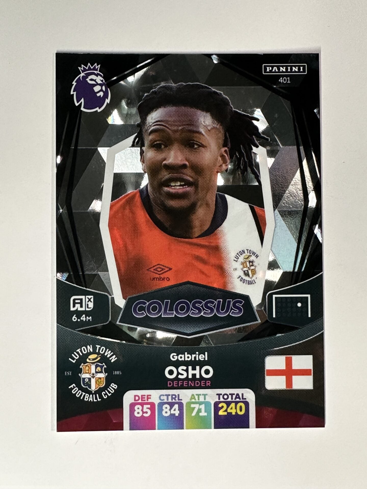 401 Gabriel Osho Luton Town Colossus Panini Premier League Adrenalyn XL 2024 Card