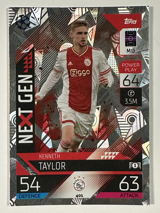 401 Kenneth Taylor Next Gen (Ajax) Topps Match Attax 2022:2023 Card