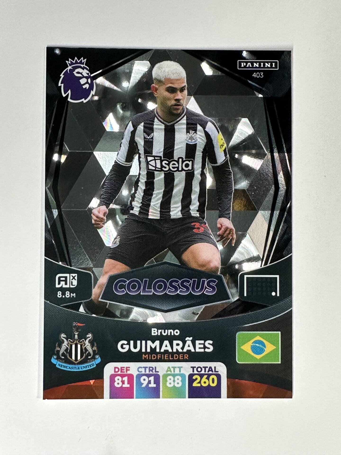 403 Bruno Guimaraes Newcastle Colossus Panini Premier League Adrenalyn XL 2024 Card