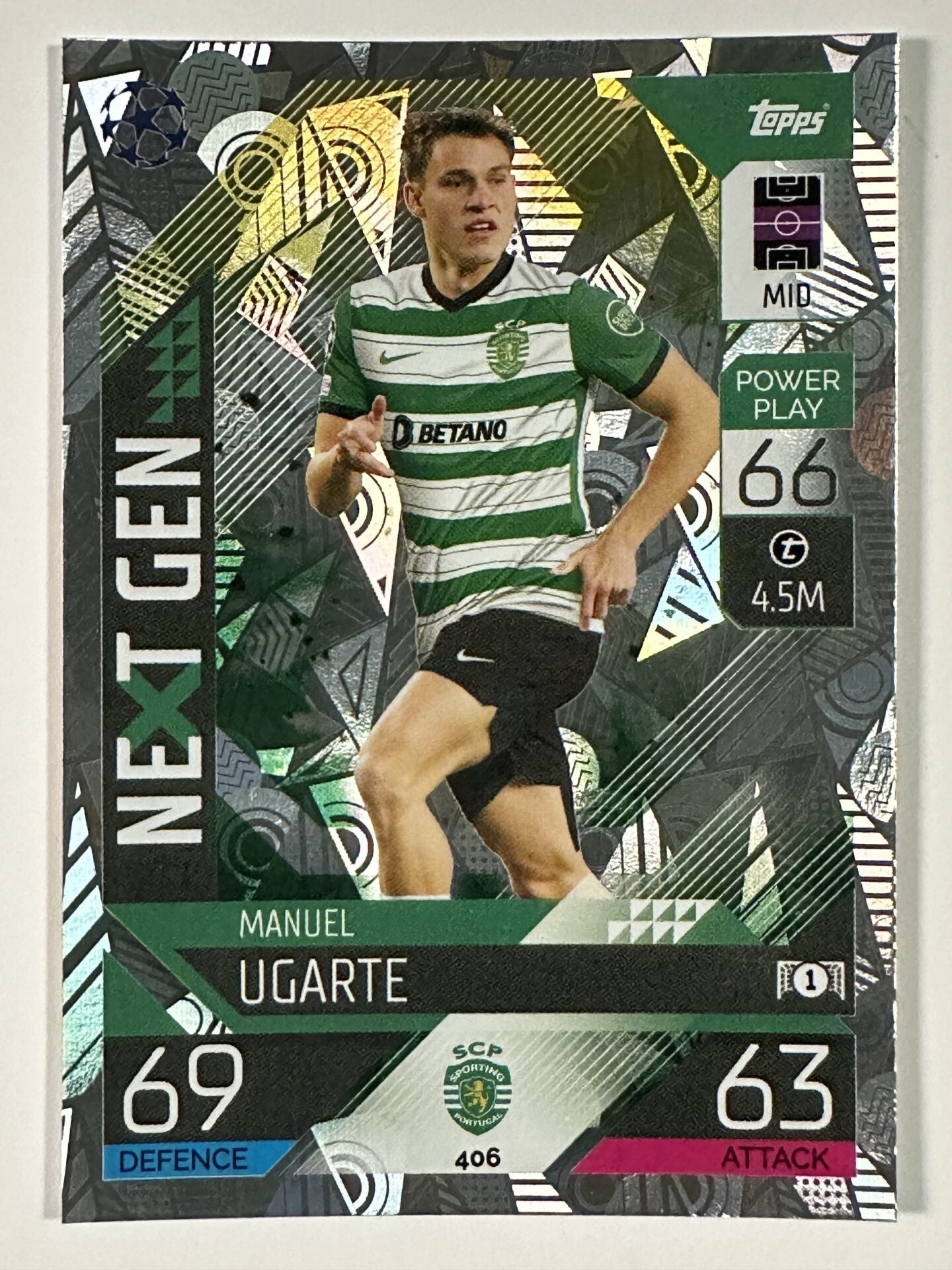 406 Manuel Ugarte Next Gen (Sporting CP) Topps Match Attax 2022:2023 Card