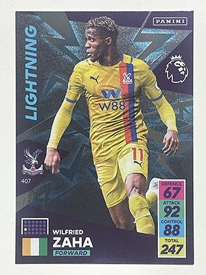 407.-Wilfried-Zaha-Crystal-Palace-Lightning-Panini-Adrenalyn-XL-2021-22-Card-Football