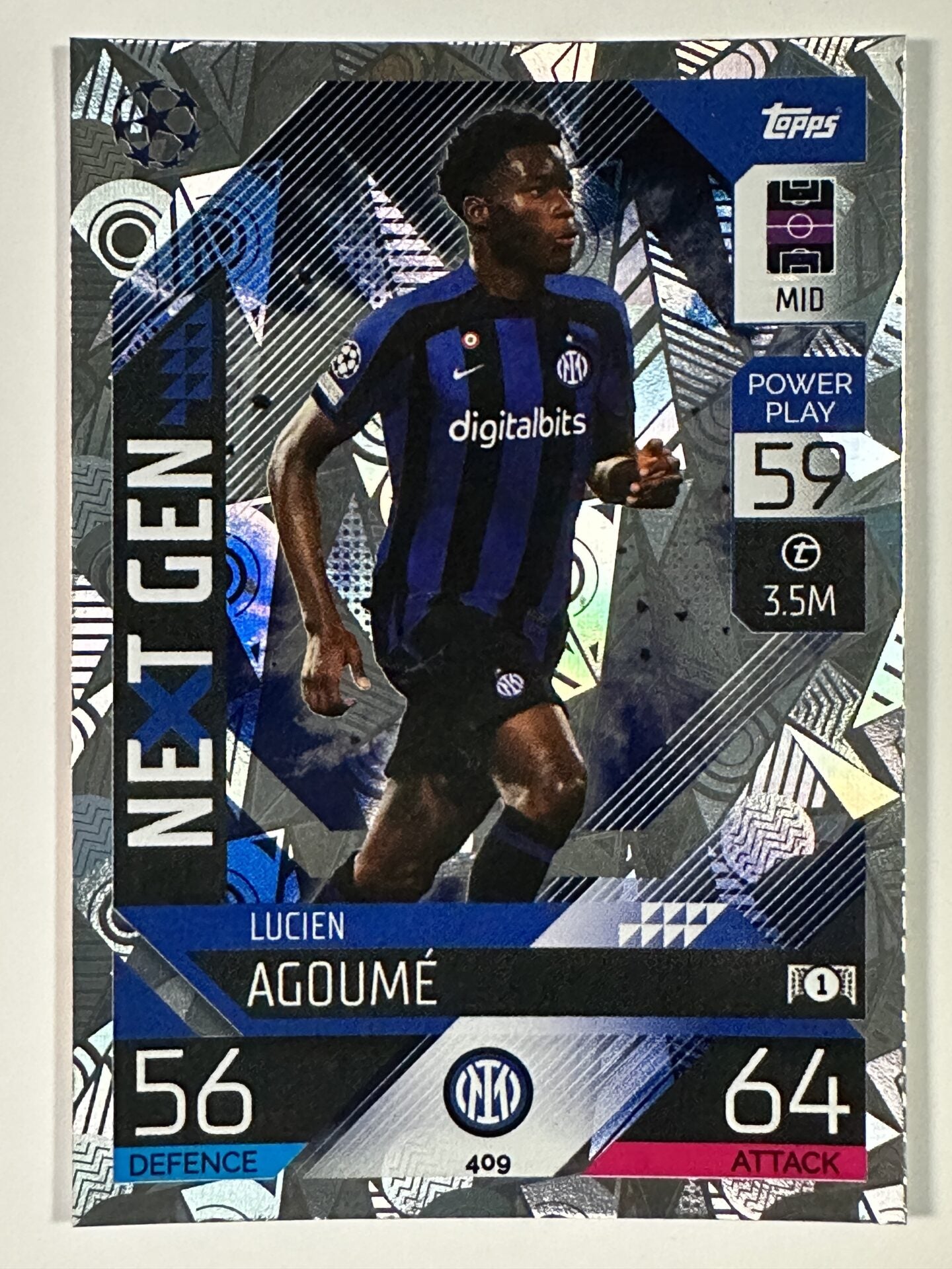 409 Lucien Agoume Next Gen (Inter Milan) Topps Match Attax 2022:2023 Card