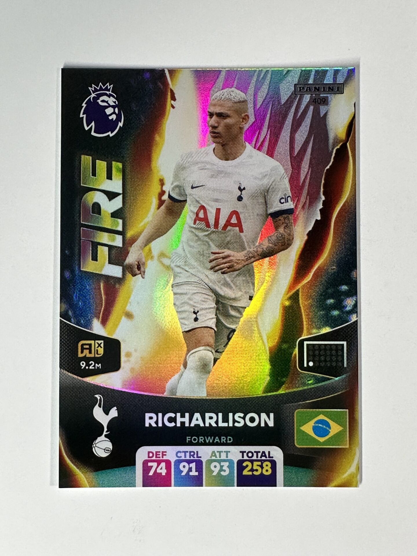 409 Richarlison Tottenham Hotspur Fire Panini Premier League Adrenalyn XL 2024 Card