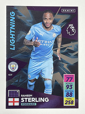 409.-Raheem-Sterling-Lightning-Football-Card-Panini-Adrenalyn-XL-2021-22